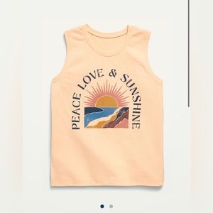 NWOT- Old Navy Girls: peace love sunshine soft washed graphic sleeveless tshirt